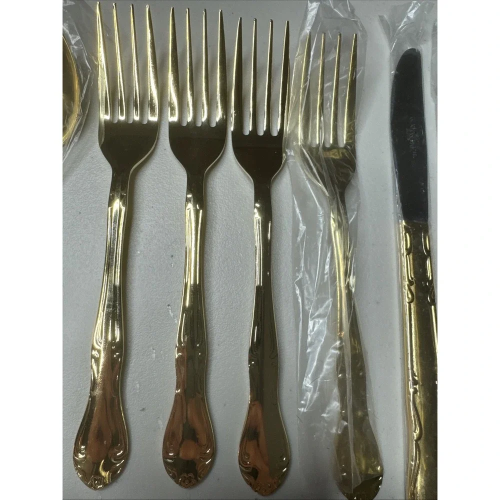 Gold-tone FLATWARE 'ROYAL' Stainless Steel Japan - Service for 4-20 Pieces